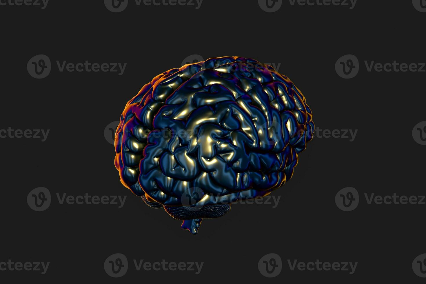 Brain and dark background, 3d rendering. photo