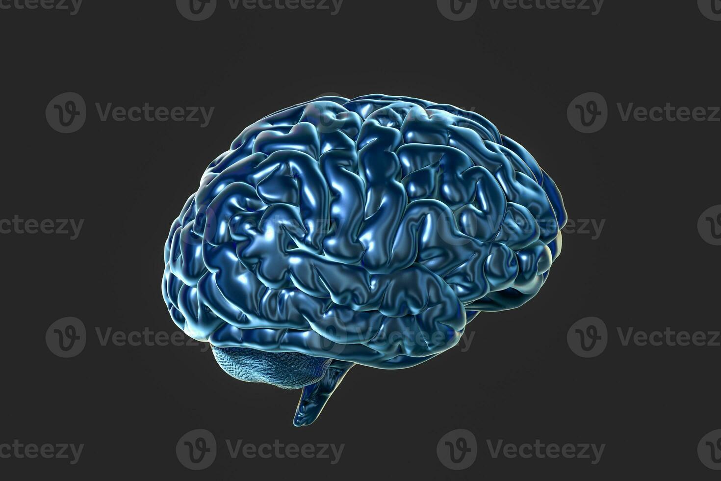 Brain and dark background, 3d rendering. photo