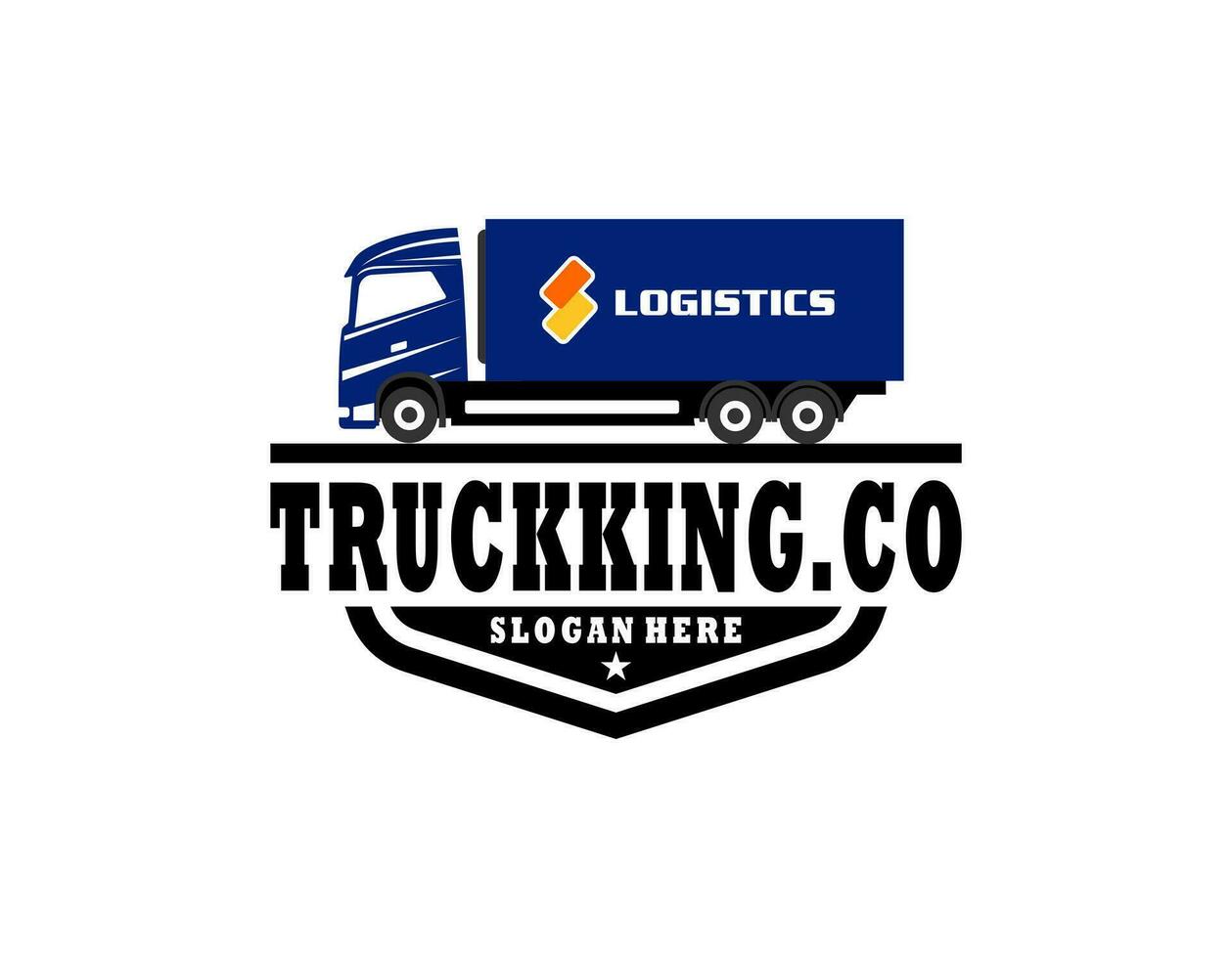 semi truck logo design vector