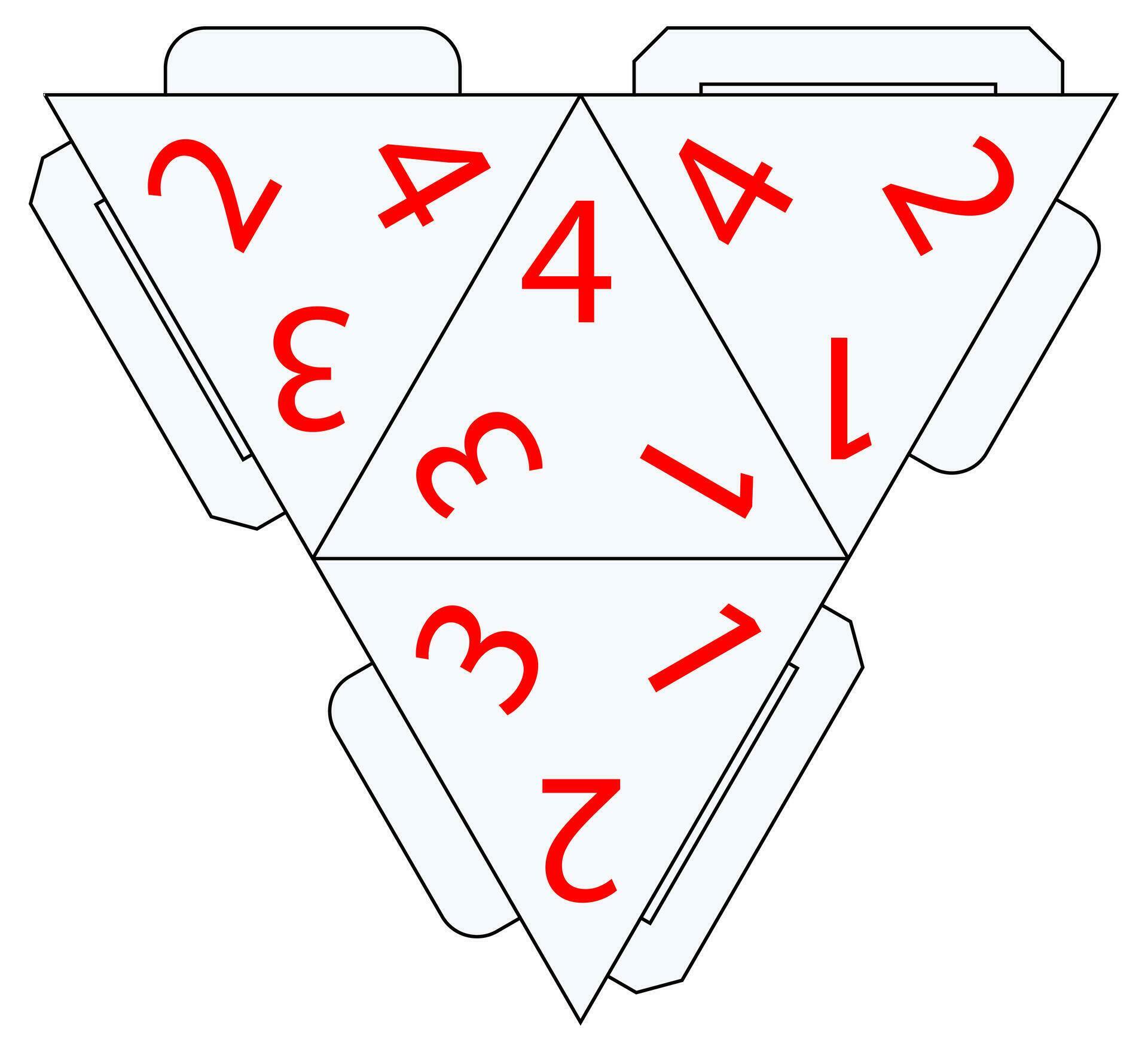 vector paper and laser cut D4 dice template 27873545 Vector Art at Vecteezy