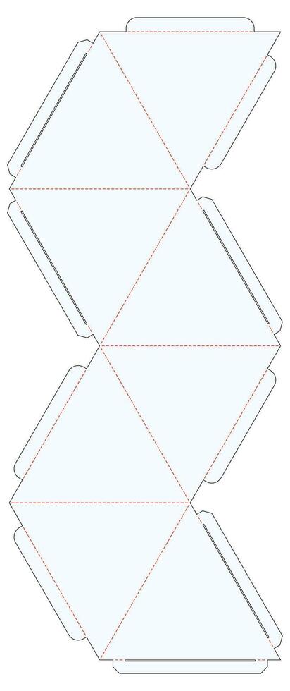 Octahedron Box Die Cut Cube Template Blueprint Layout vector