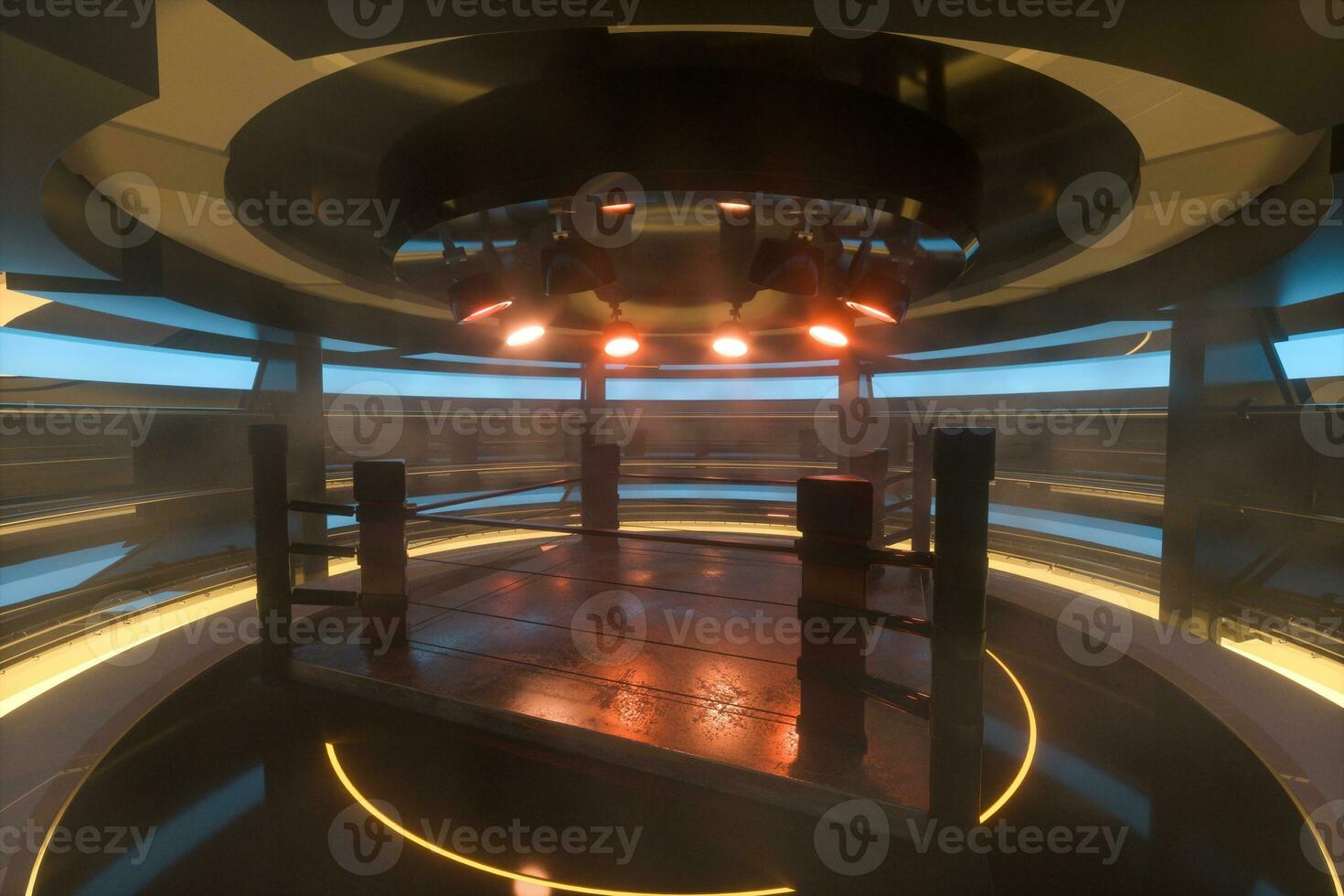 el arena en un oscuro habitación, 3d representación. foto