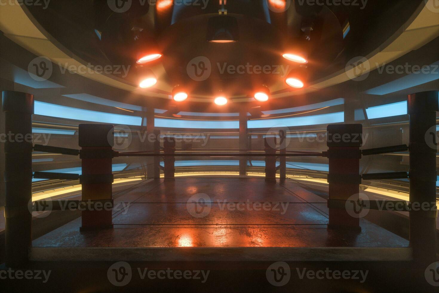 The arena in a dark room, 3d rendering. photo