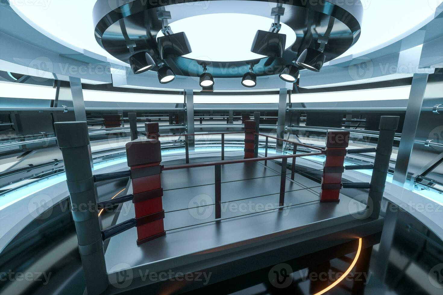 The arena in a dark room, 3d rendering. photo