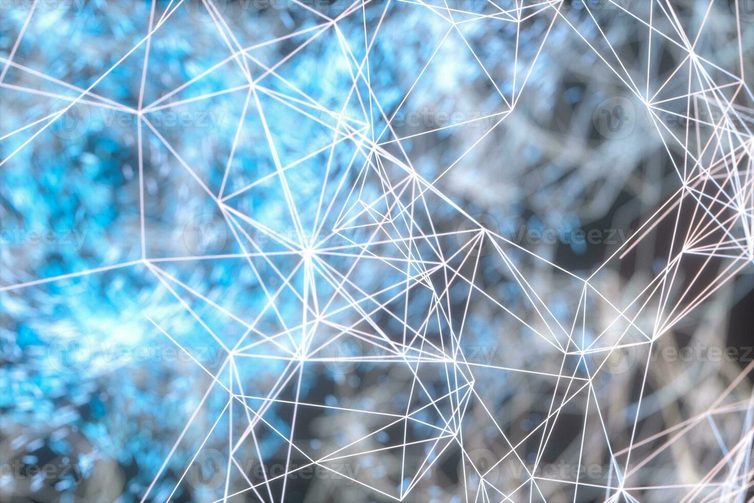 Glowing lines and creative geometries, 3d rendering. photo