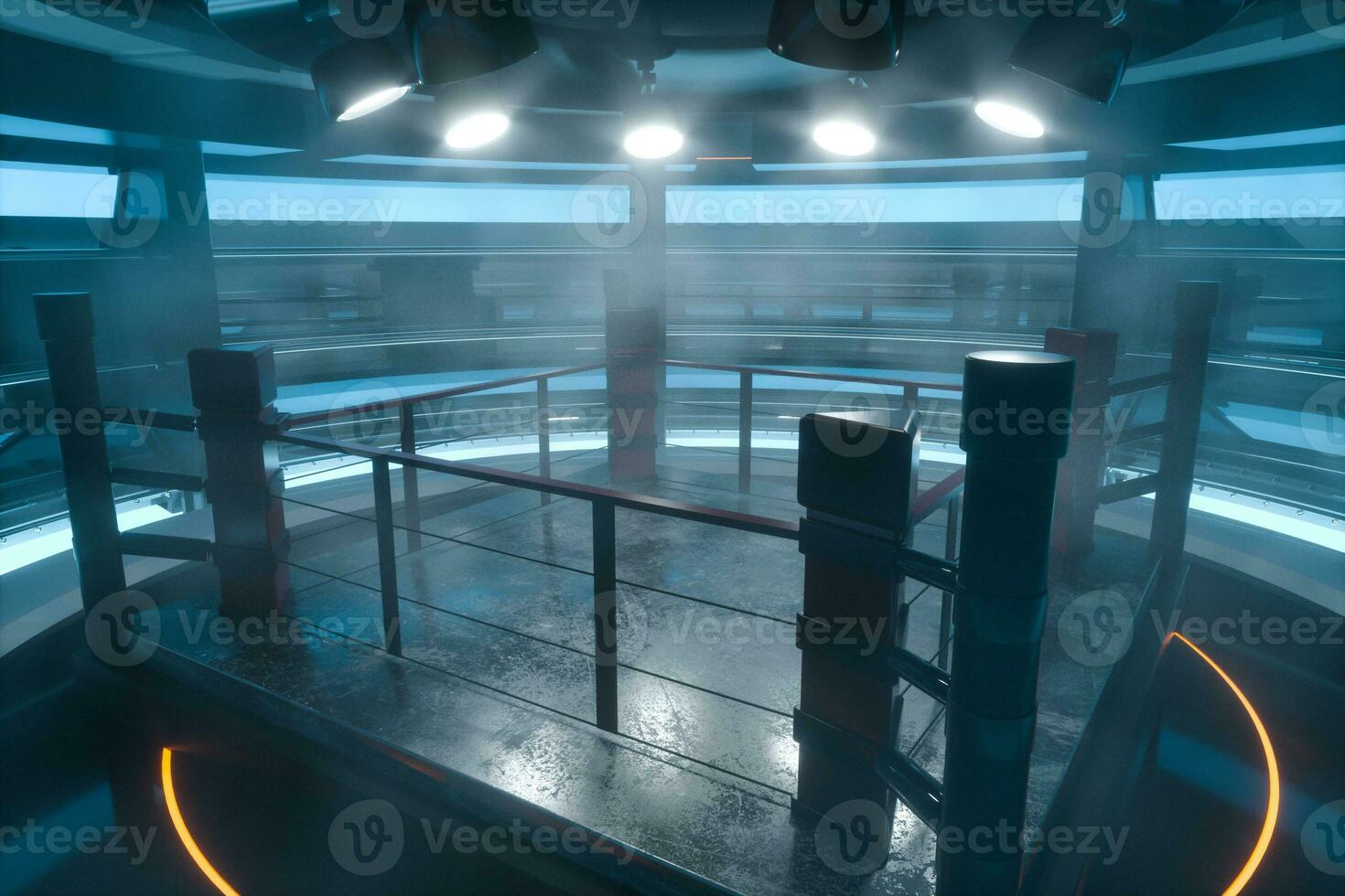 The arena in a dark room, 3d rendering. photo