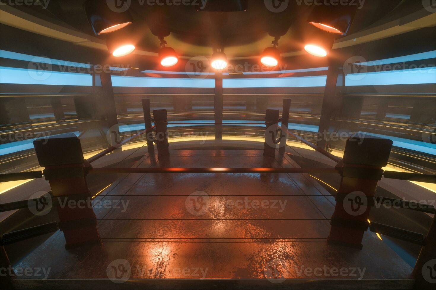 The arena in a dark room, 3d rendering. photo