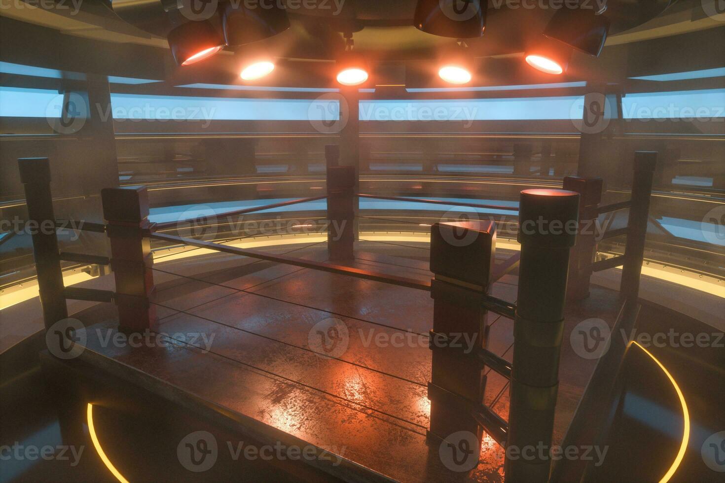 The arena in a dark room, 3d rendering. photo