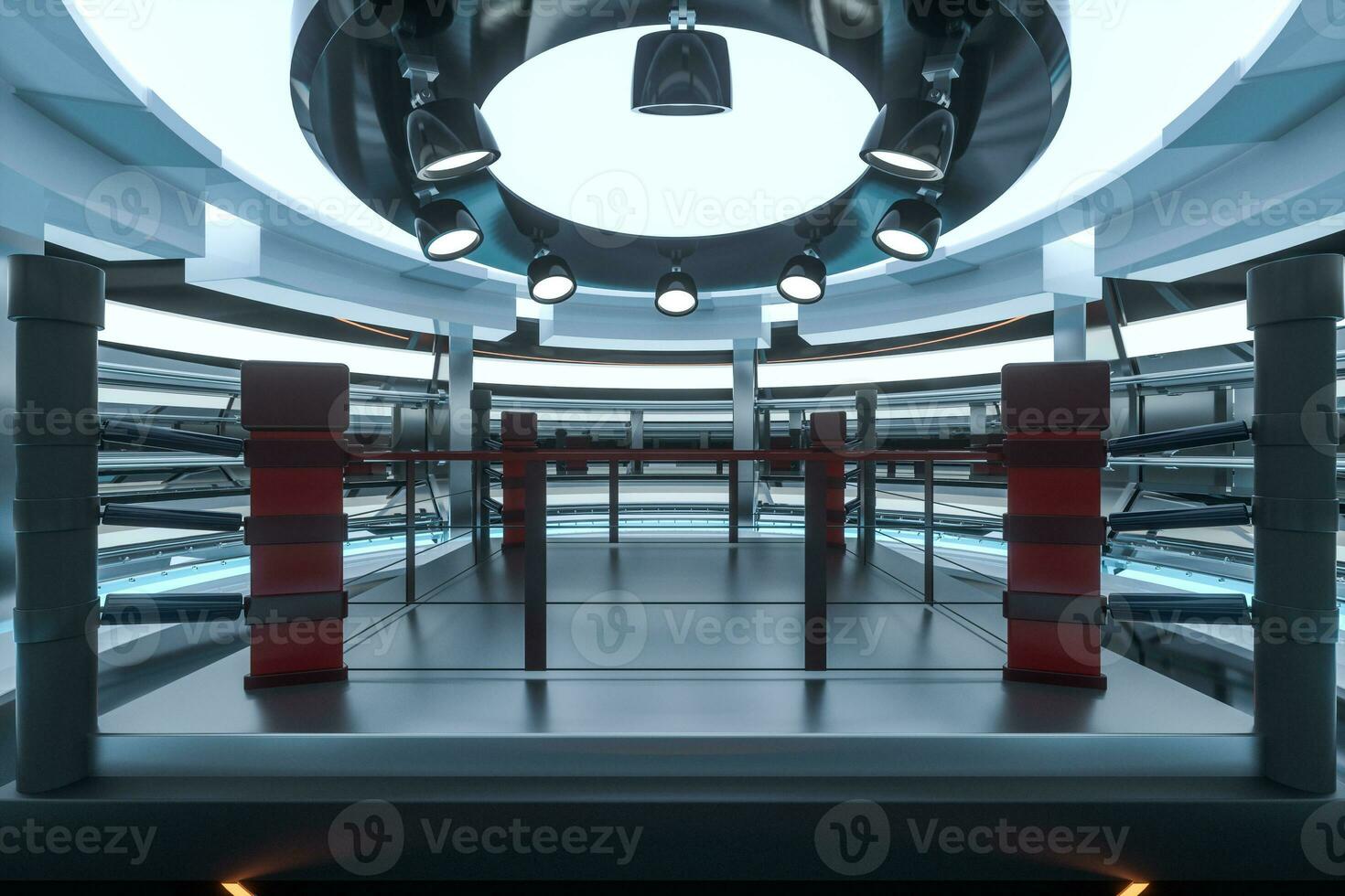 The arena in a dark room, 3d rendering. photo