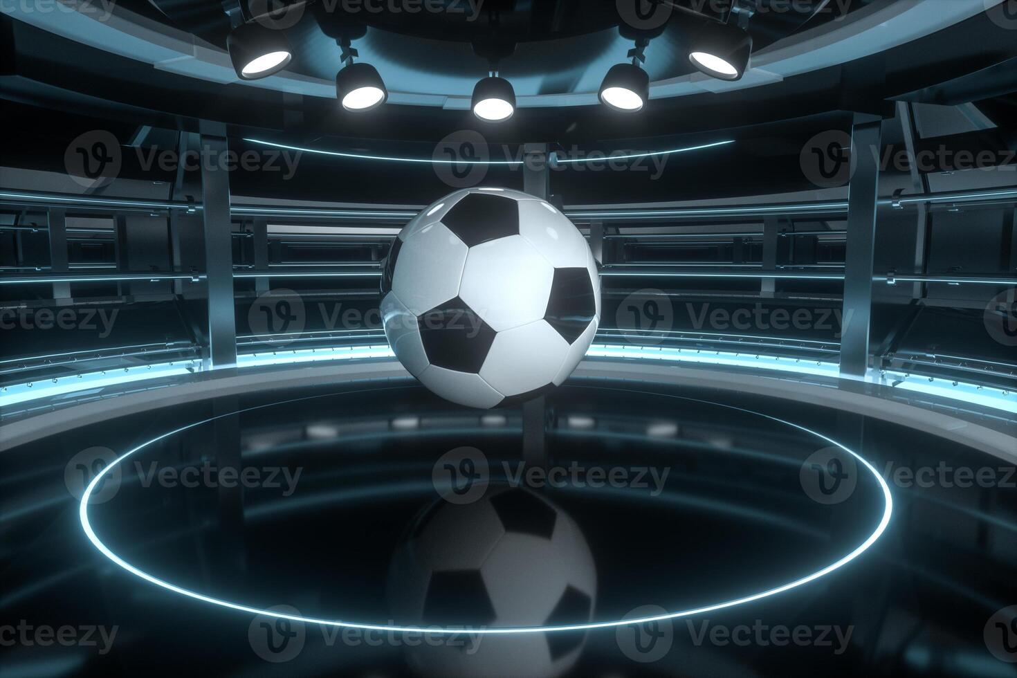 fútbol americano y interior arena escenas, 3d representación. foto