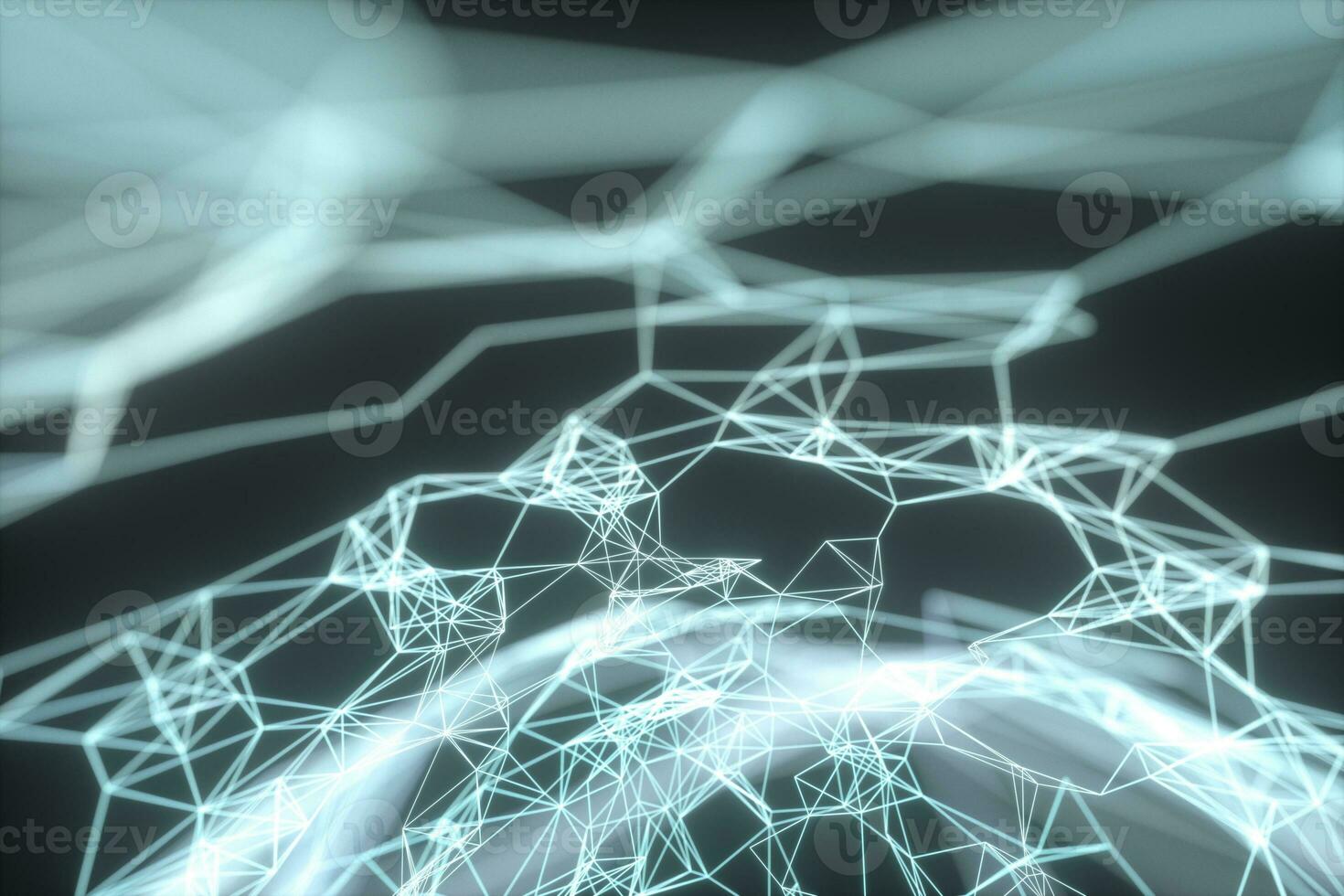 Glowing lines and creative geometries, 3d rendering. photo