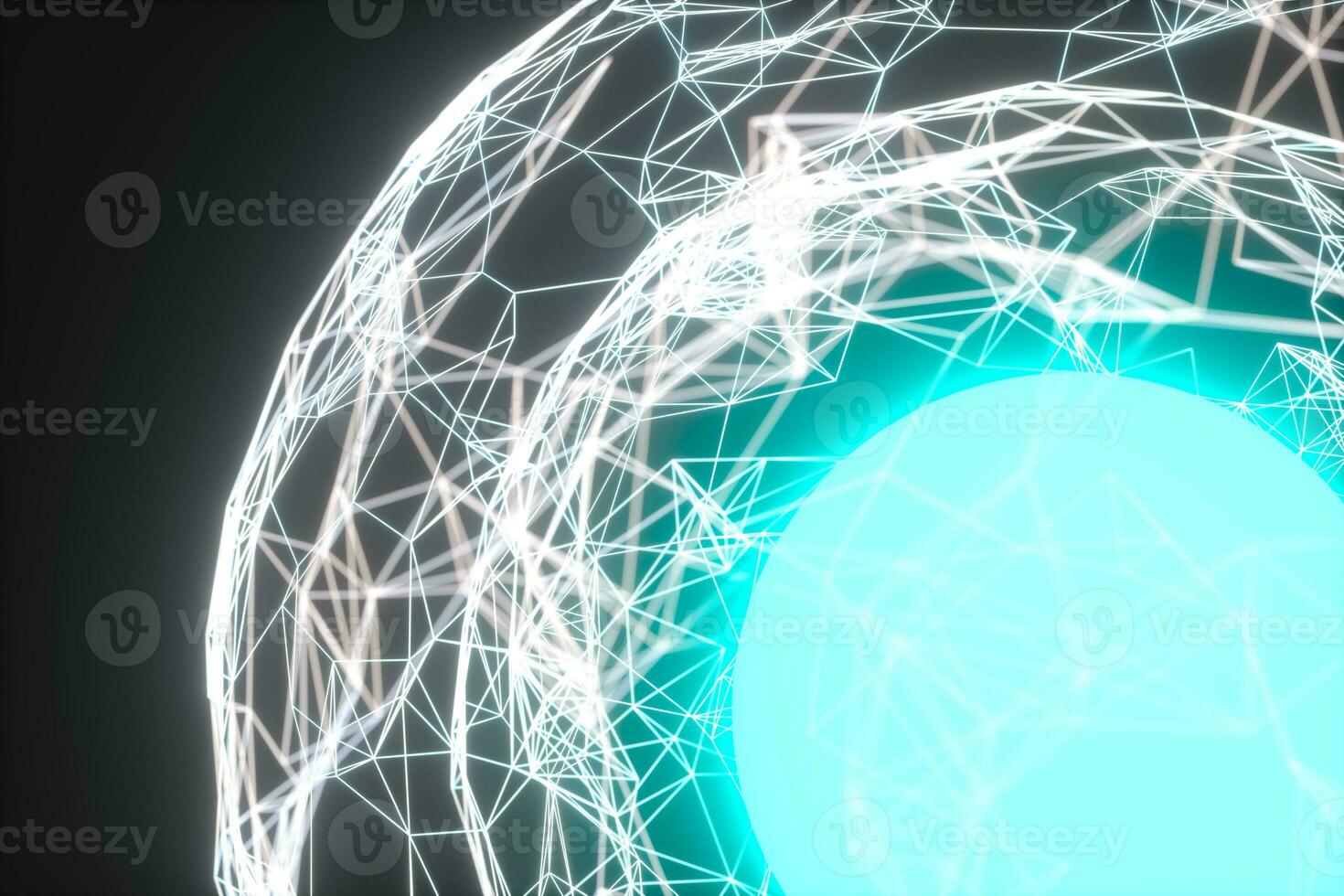 Glowing lines and creative geometries, 3d rendering. photo