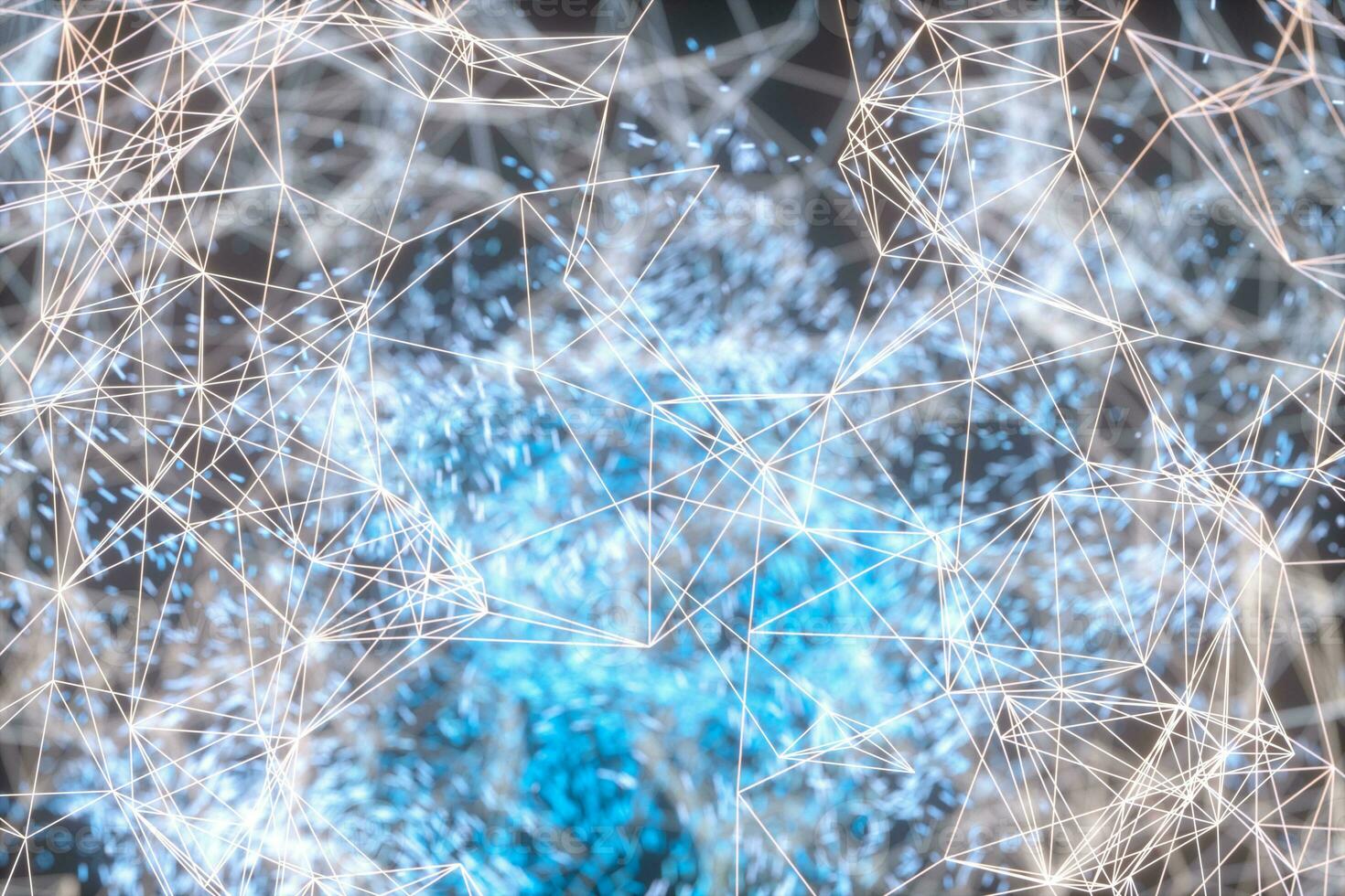 Glowing lines and creative geometries, 3d rendering. photo