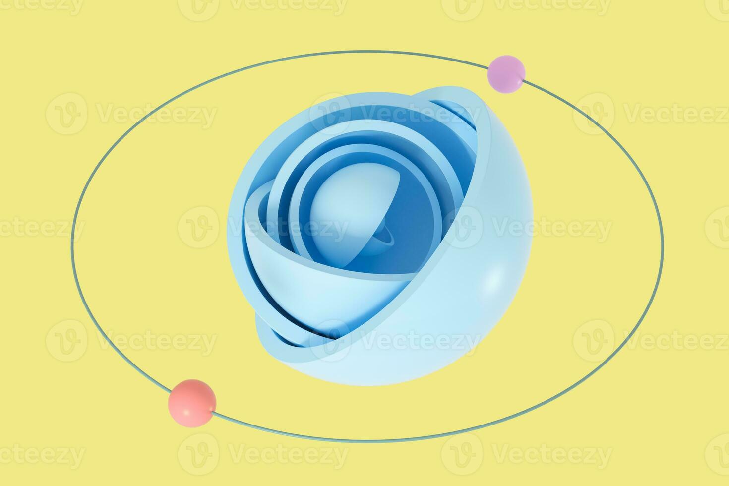 Abstract round hemisphere element background, 3d rendering. photo