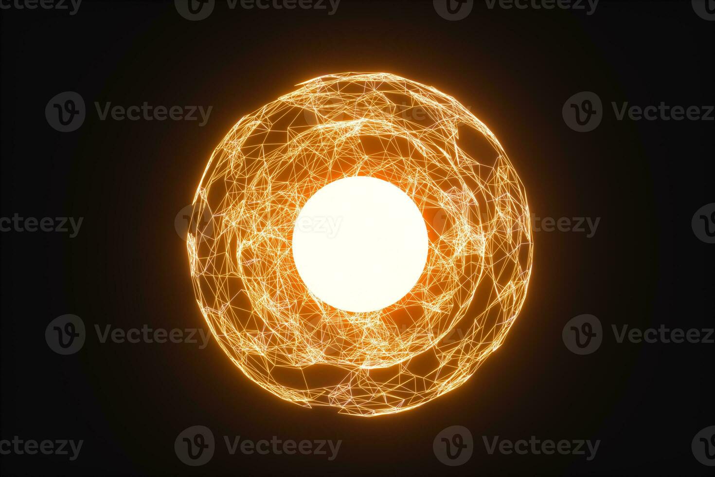 Glowing lines and creative geometries, 3d rendering. photo