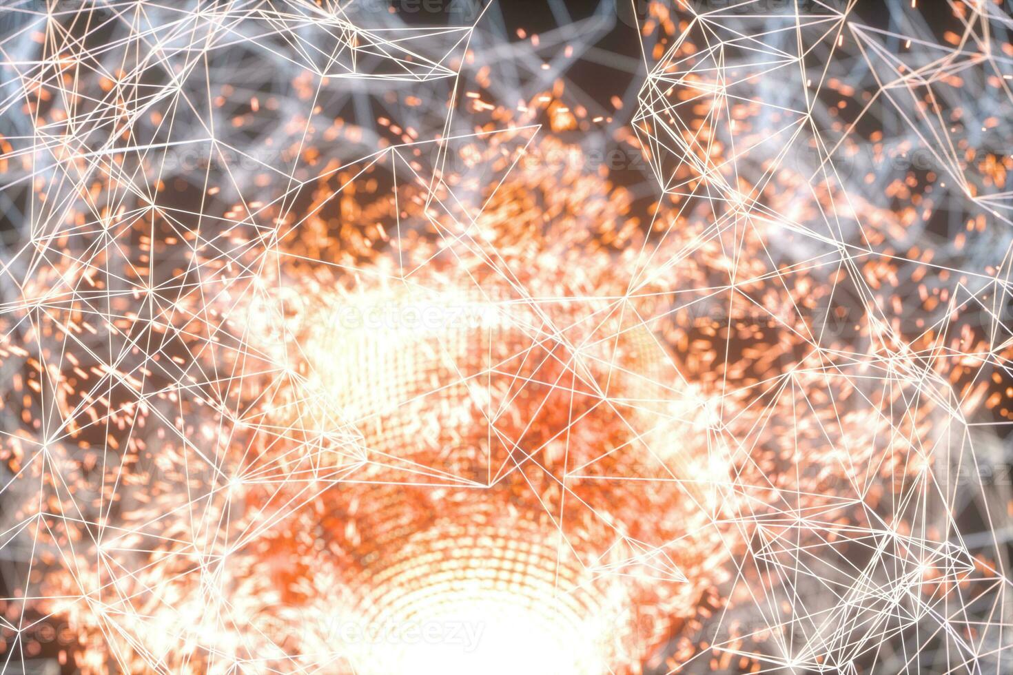 Glowing lines and creative geometries, 3d rendering. photo