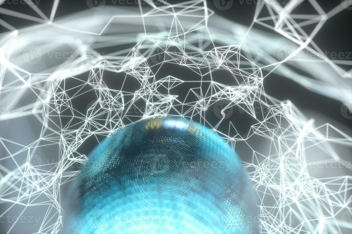 Glowing lines and creative geometries, 3d rendering. photo