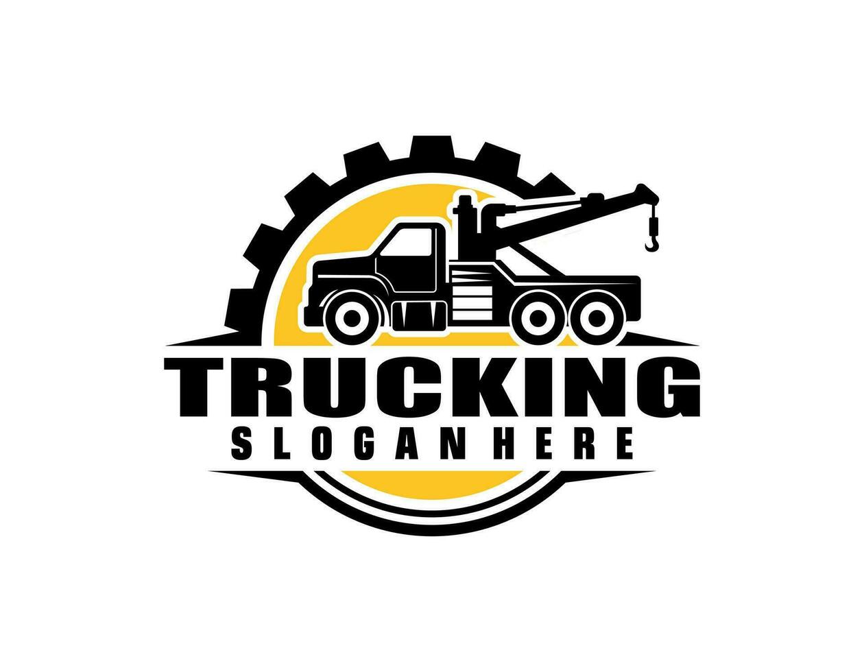 Illustration vector graphic of towing truck service logo design suitable for the automotive company