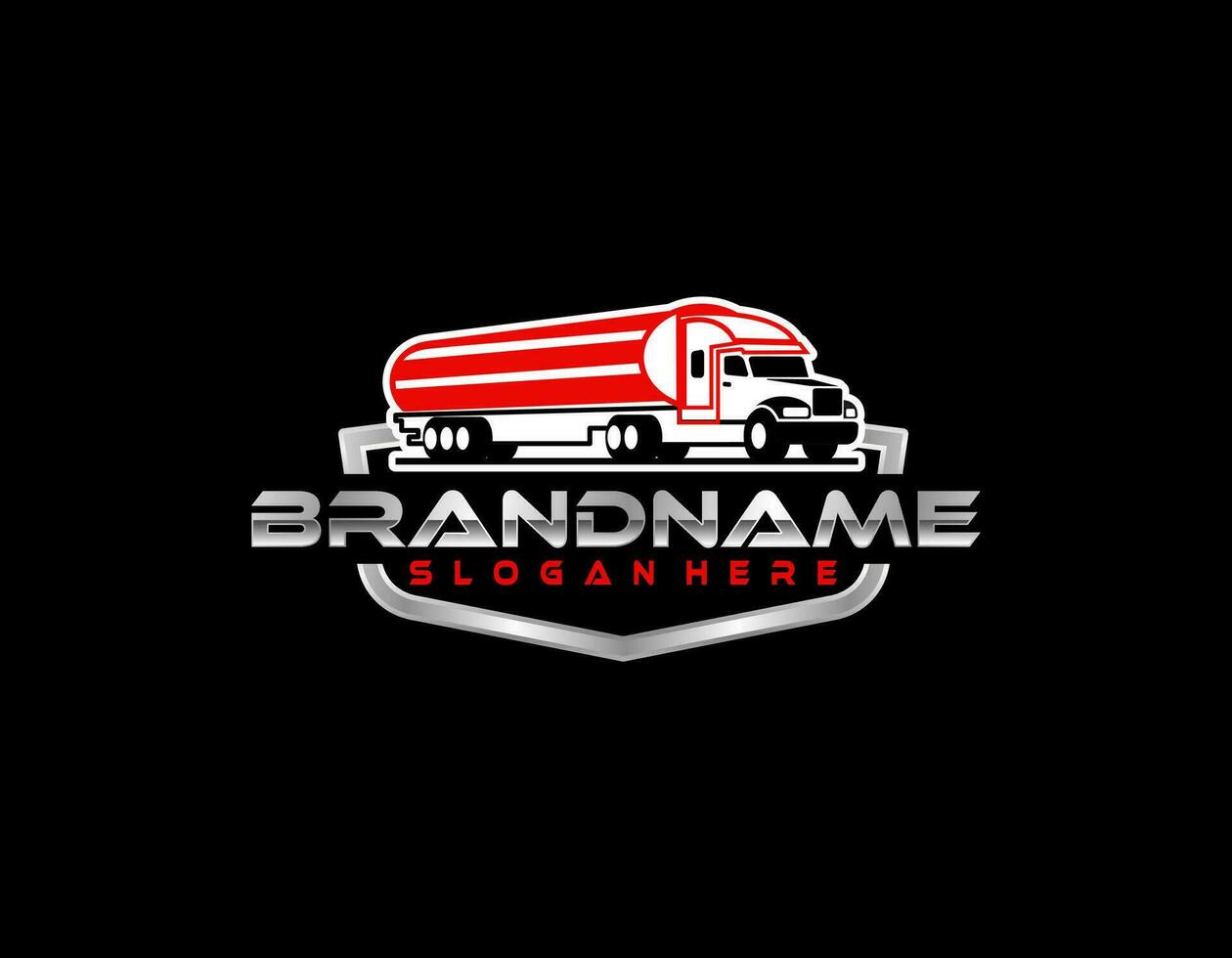 tanker truck logo vector in emblem style