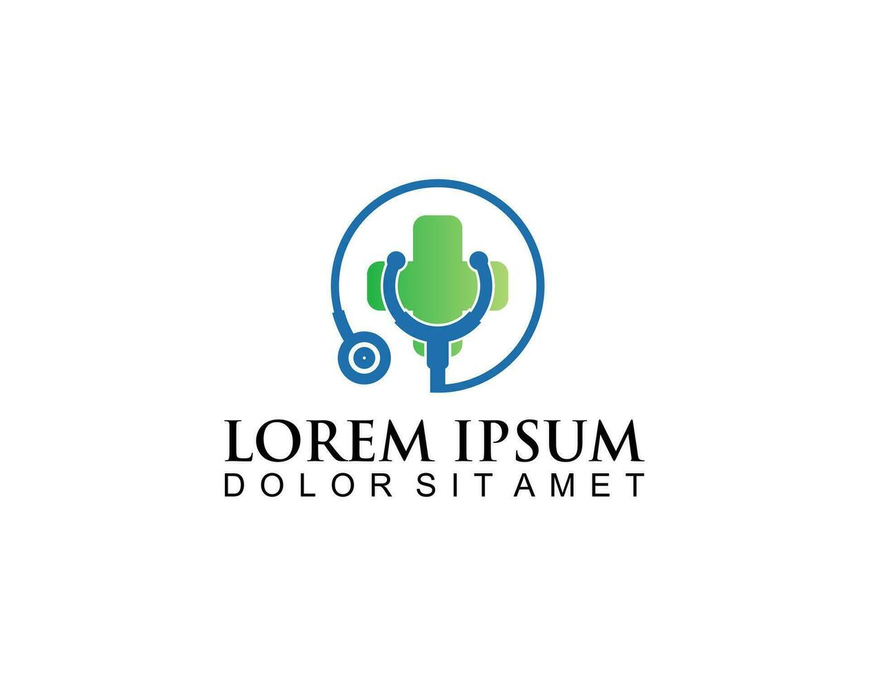 Stetoscope logo icon vector flat design template