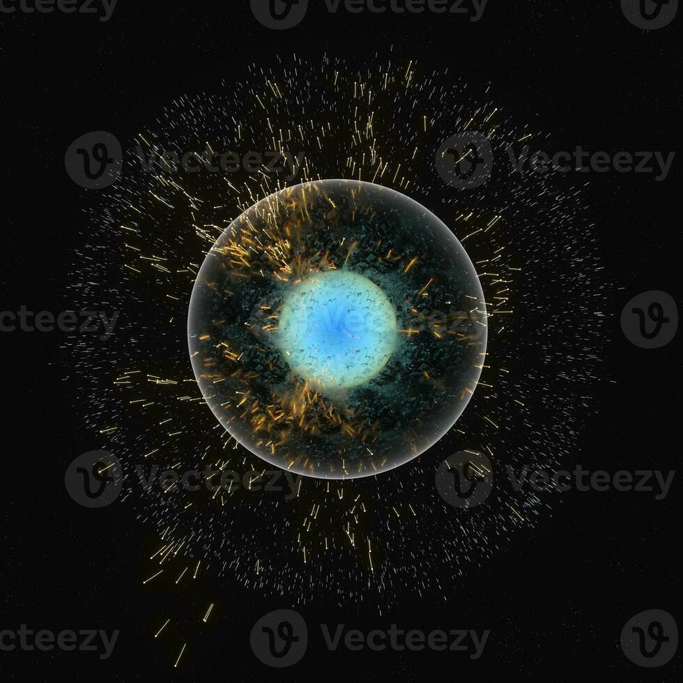 A cell surrounded by membrane, the concept of biotechnology, 3d rendering photo