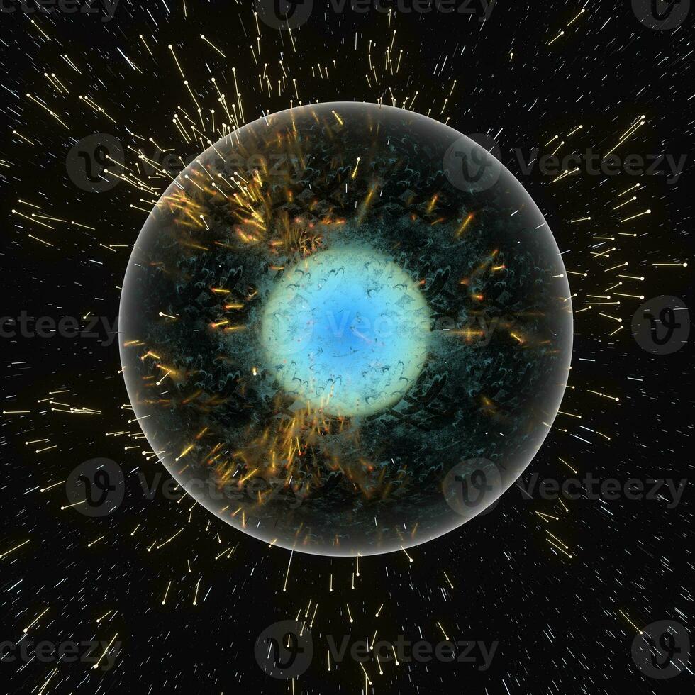 A cell surrounded by membrane, the concept of biotechnology, 3d rendering photo