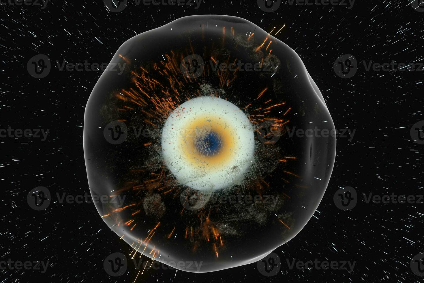 A cell surrounded by membrane, the concept of biotechnology, 3d rendering photo
