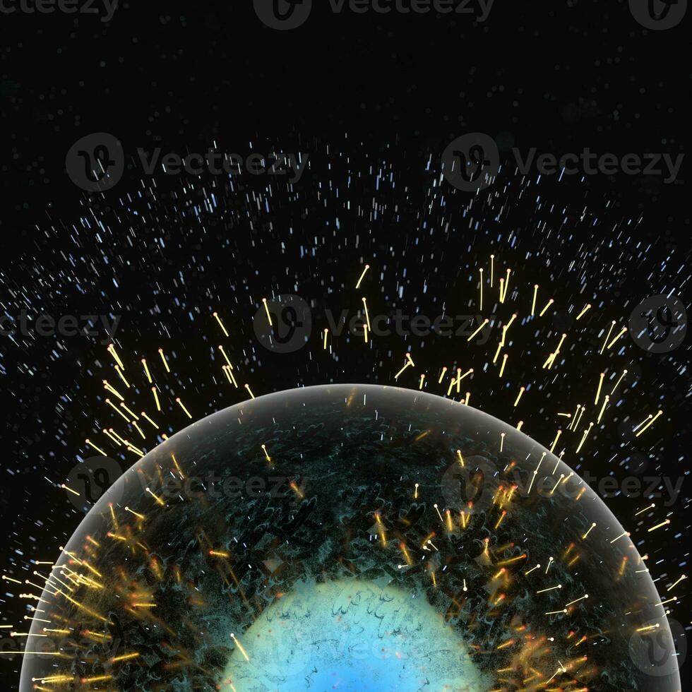 A cell surrounded by membrane, the concept of biotechnology, 3d rendering photo