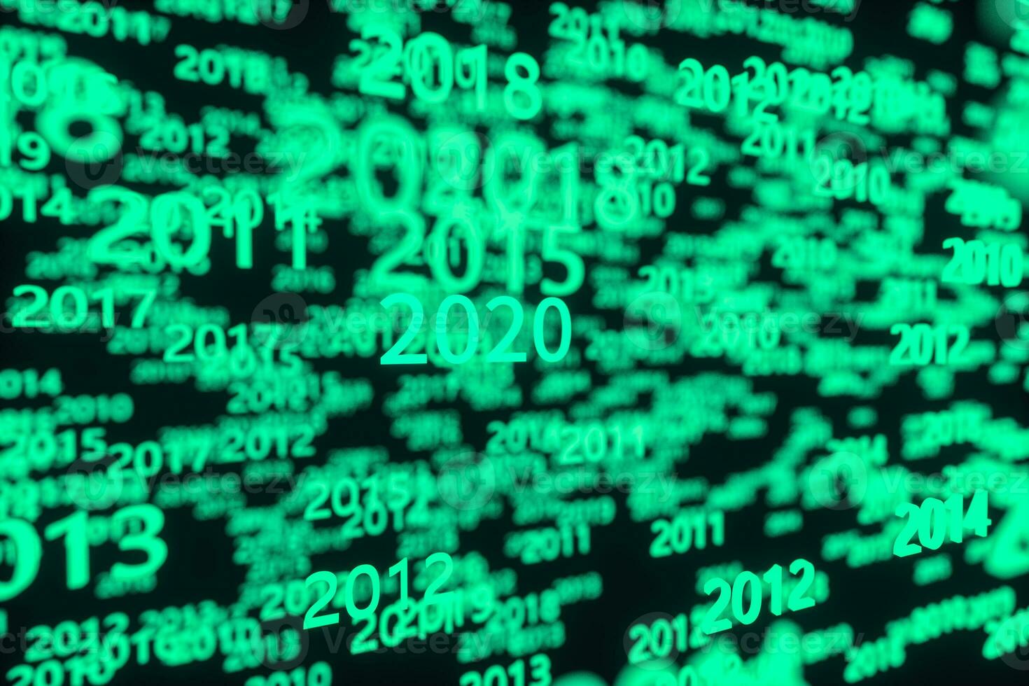 Glowing time numbers with dark background, 3d rendering. photo