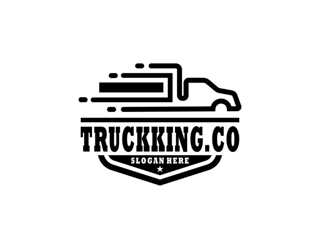 Truck logo template. Logistic trick logo. Isolated vector illustration.