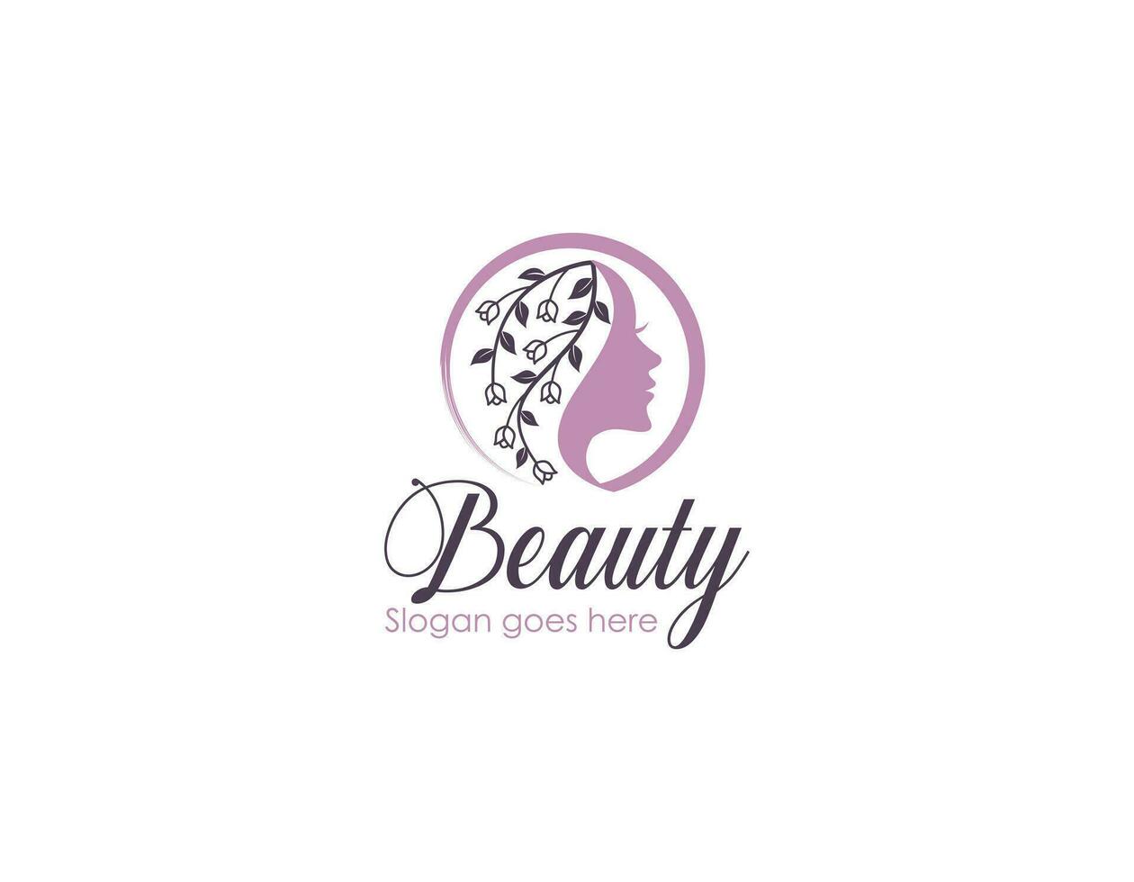 woman hair leaf salon gold gradient logo design vector