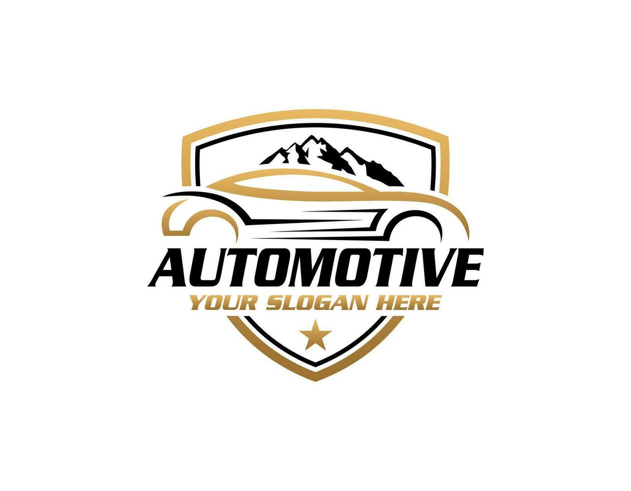 Auto style car logo design with concept sports vehicle silhouette vector