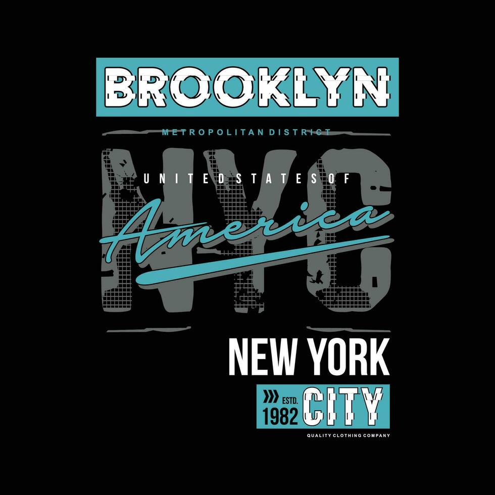 brooklyn gráfico tipografía vector, t camisa diseño, ilustración, bueno para casual estilo vector