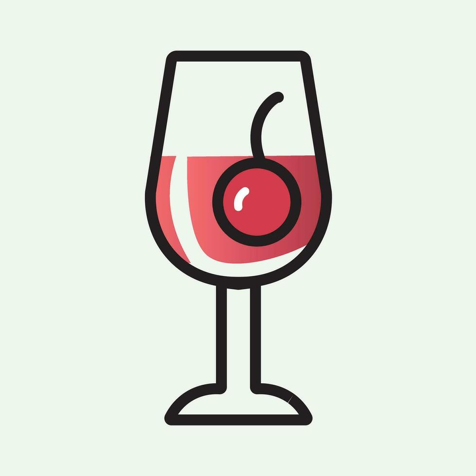 Wine glass icon in trendy flat design on gray background. vector illustration EPS 10. Editable stroke.