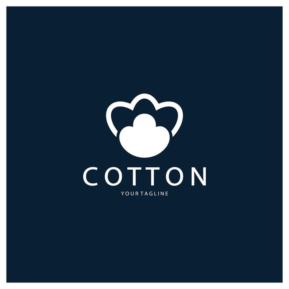 Soft natural organic cotton flower plant logo for cotton plantations, industries,business,textile,clothing and beauty,vector vector