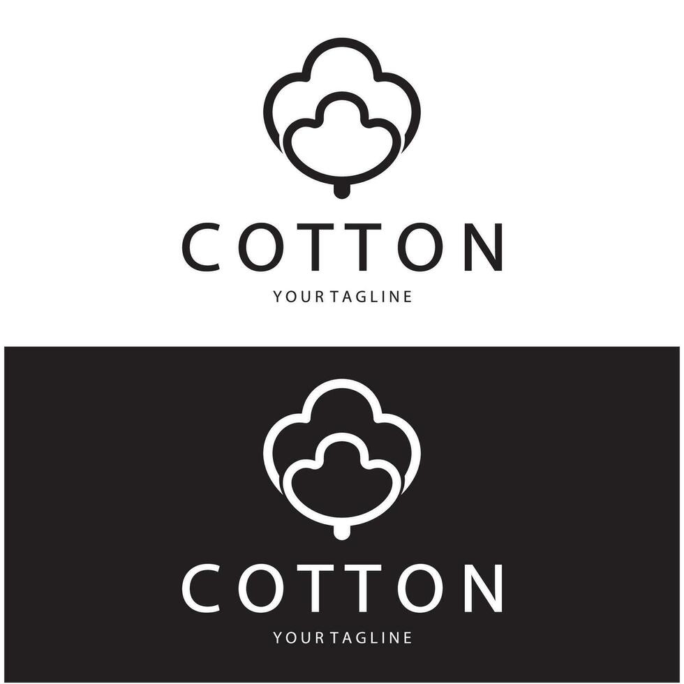 Soft natural organic cotton flower plant logo for cotton plantations, industries,business,textile,clothing and beauty,vector vector