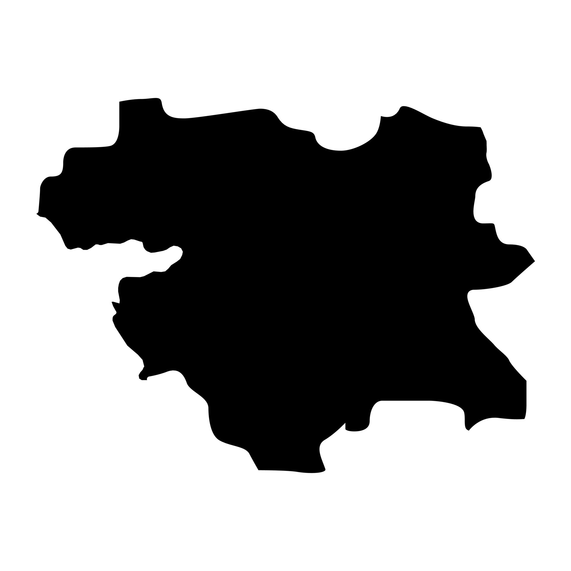 Kurdistan province map, administrative division of Iran. Vector 