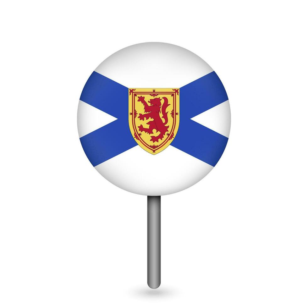 Map pointer with province Nova Scotia. Vector illustration.