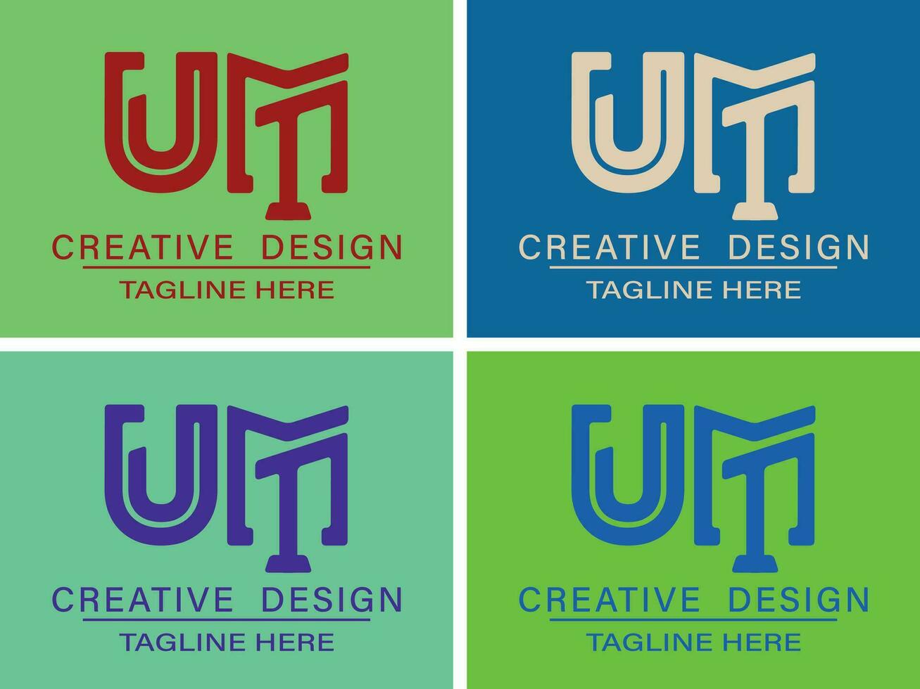 Modern elegant creative UM or MU Logo Design and template vector illustration.