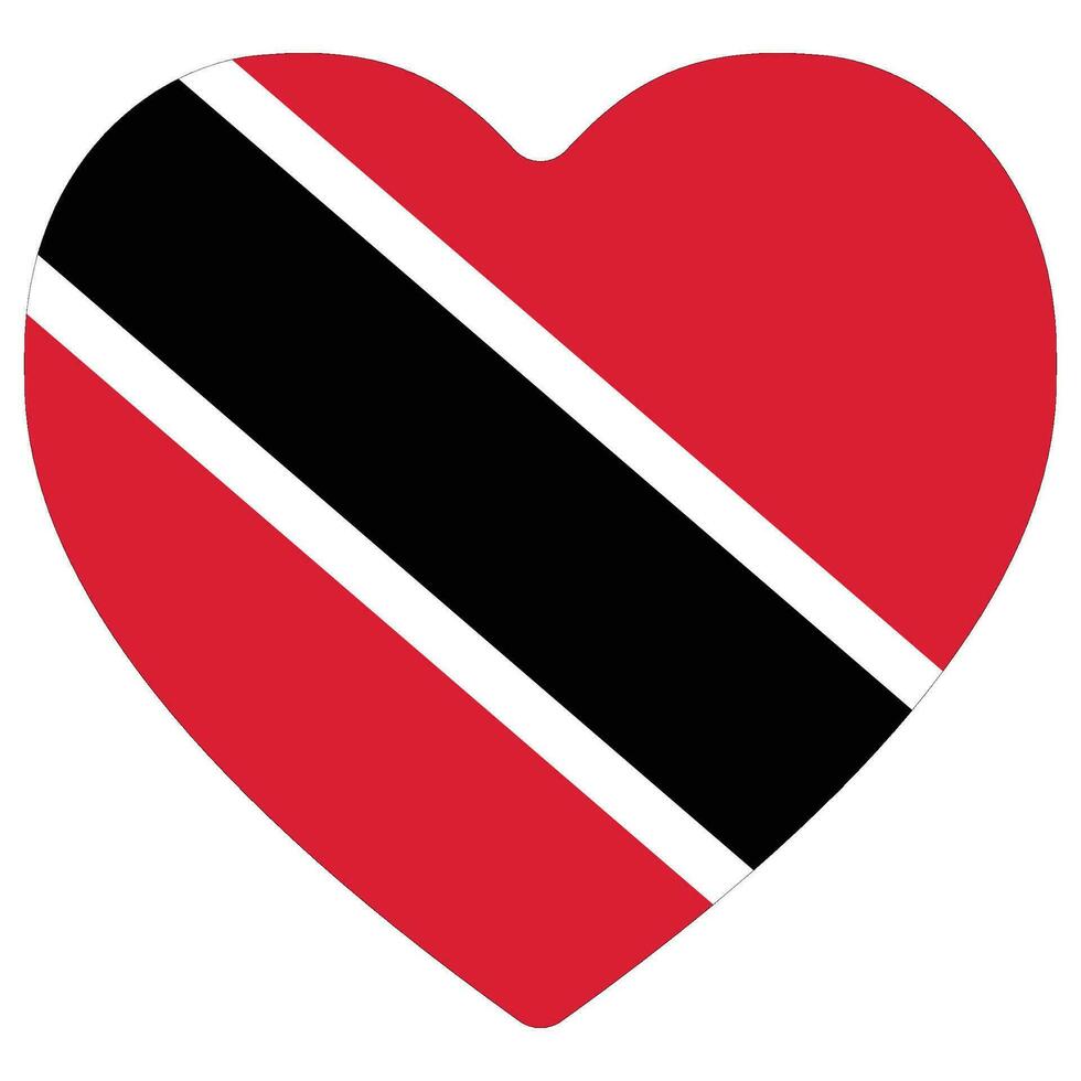 Trinidad and Tobago flag in heart shape. Flag of Trinidad and Tobago heart shape vector