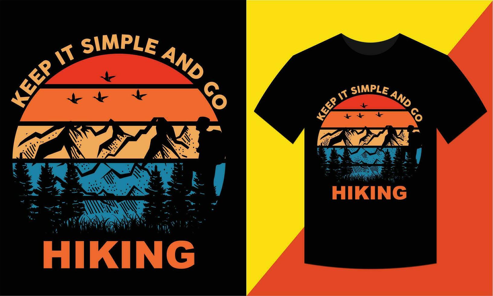 Hiking vector and Graphic t shirt design