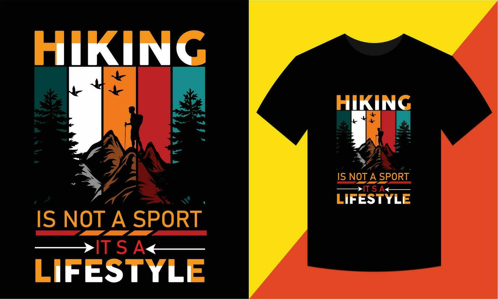 Hiking vector and Graphic t shirt design