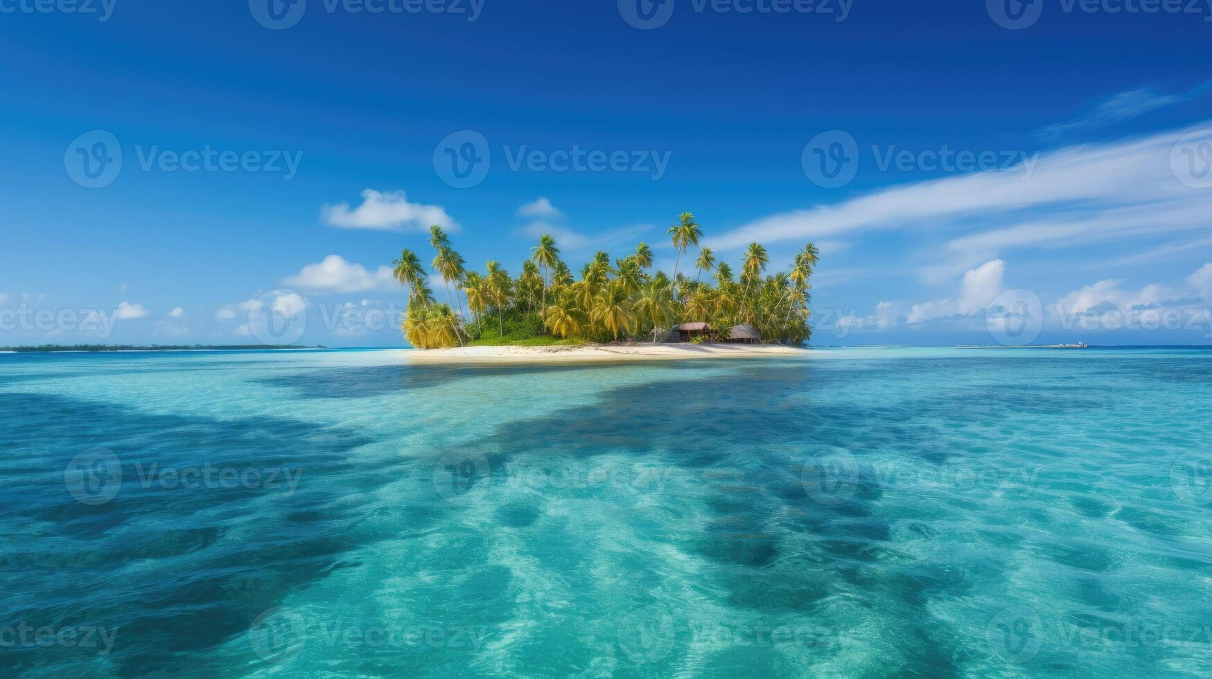 Small island in the middle of the sea photo