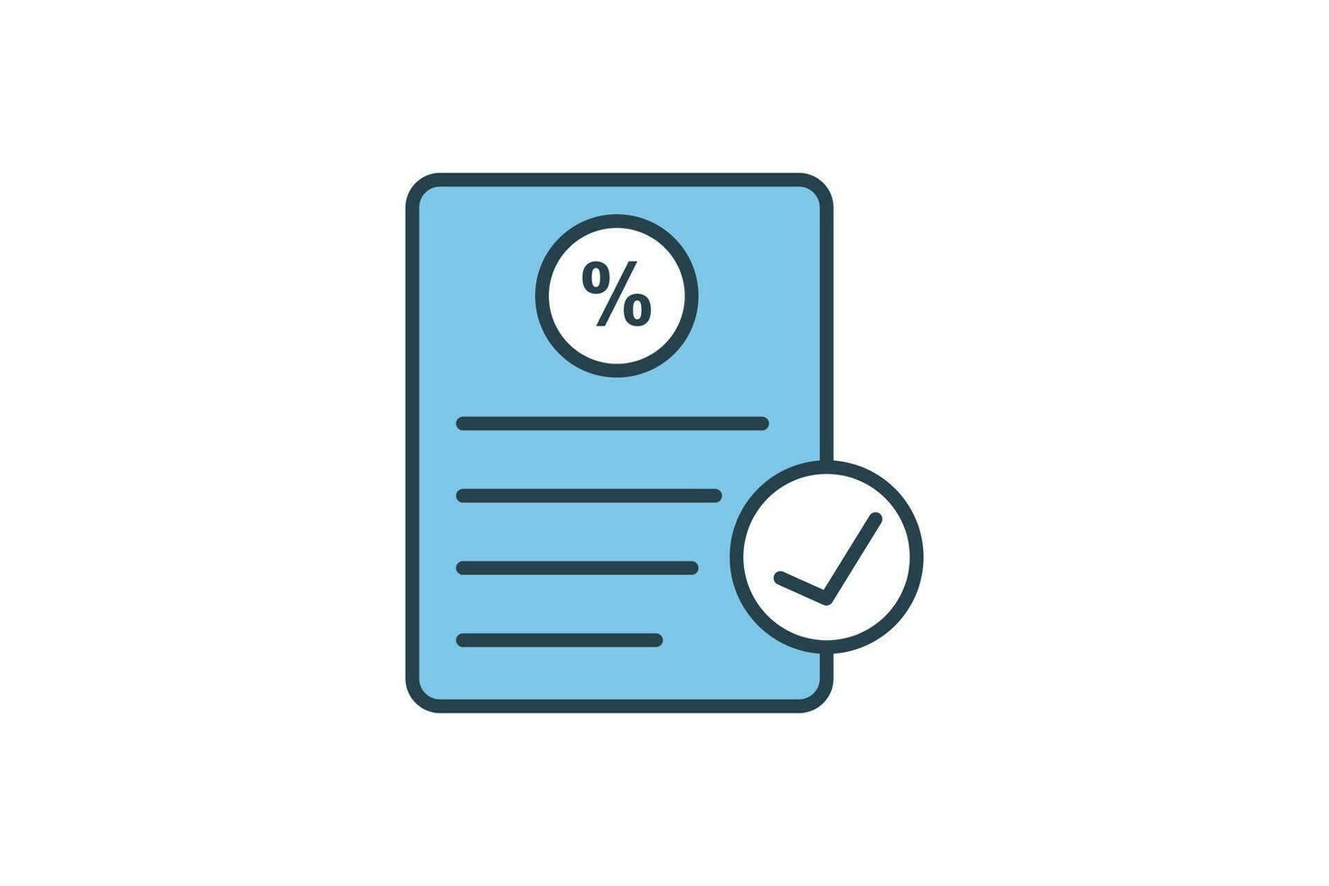 Loan Approval  Icon. Icon related to Credit and Loan. suitable for web site design, app, user interfaces, printable etc. Flat Line icon style. Simple vector design editable
