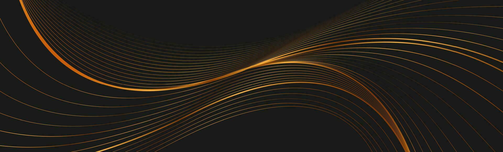 Golden shiny waves abstract background vector