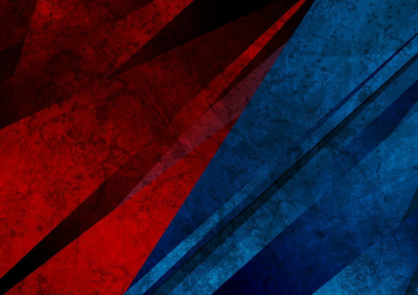 Contrast red and blue grunge stripes abstract background vector