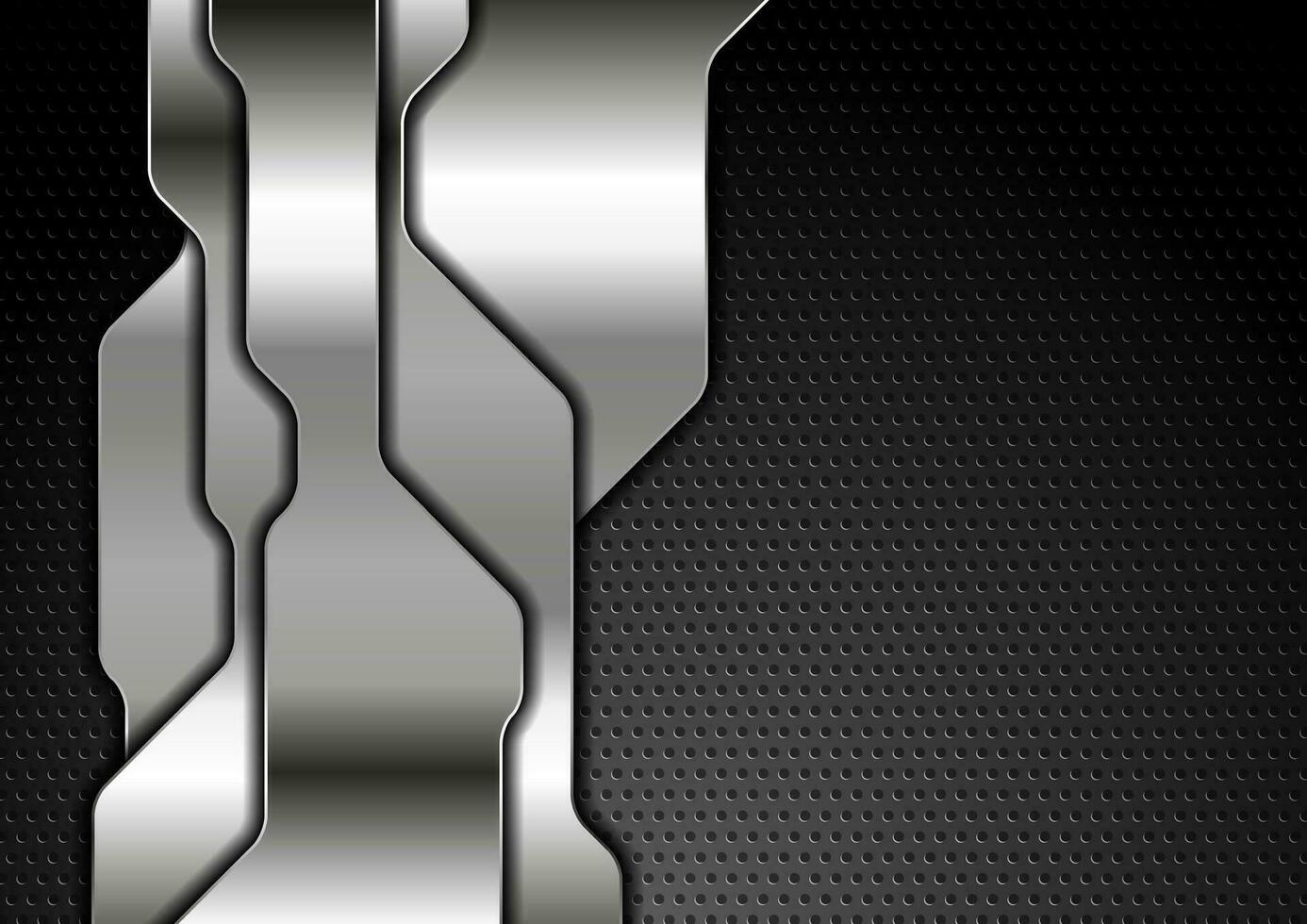 Silver metallic abstract technology background vector