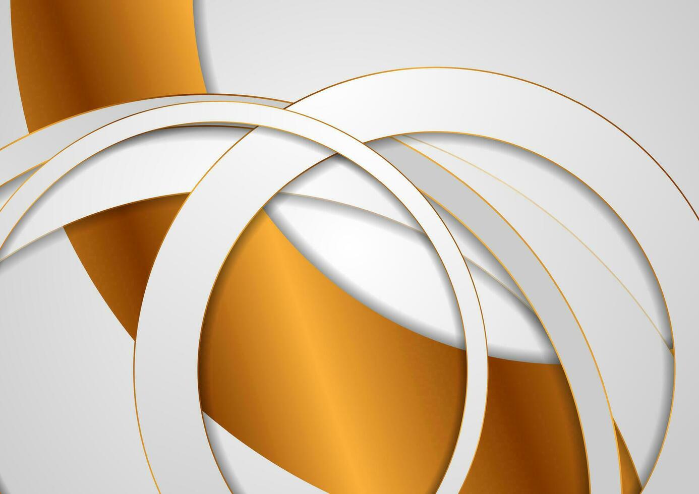 Grey and bronze circles abstract geometric background vector