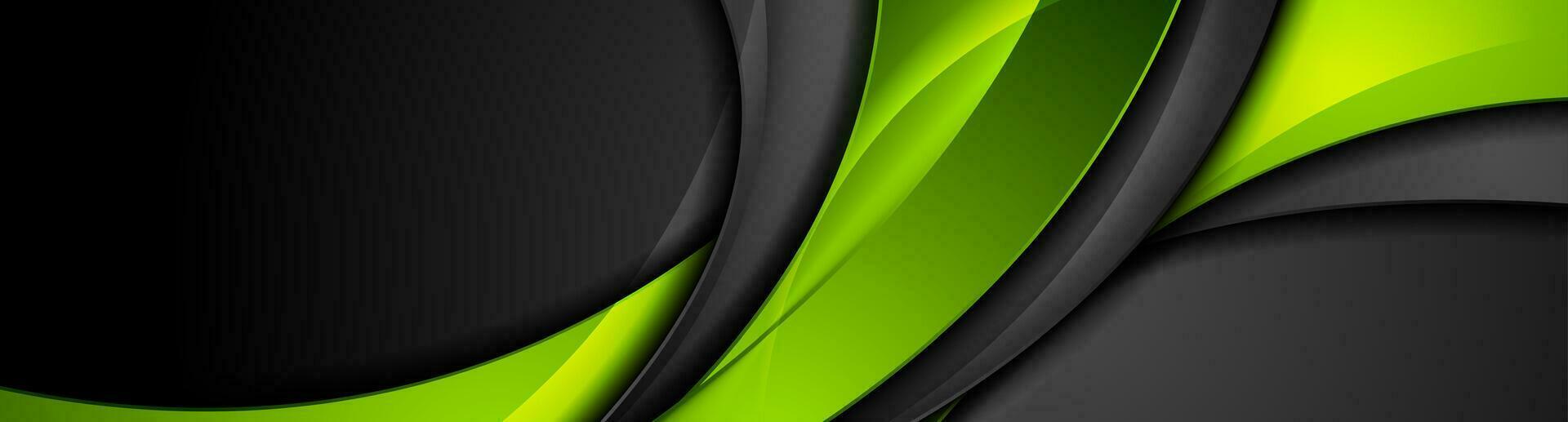 High contrast green black abstract tech corporate banner design vector