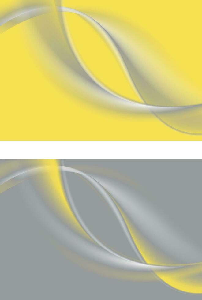 Contrast smooth gray and yellow waves abstract background vector